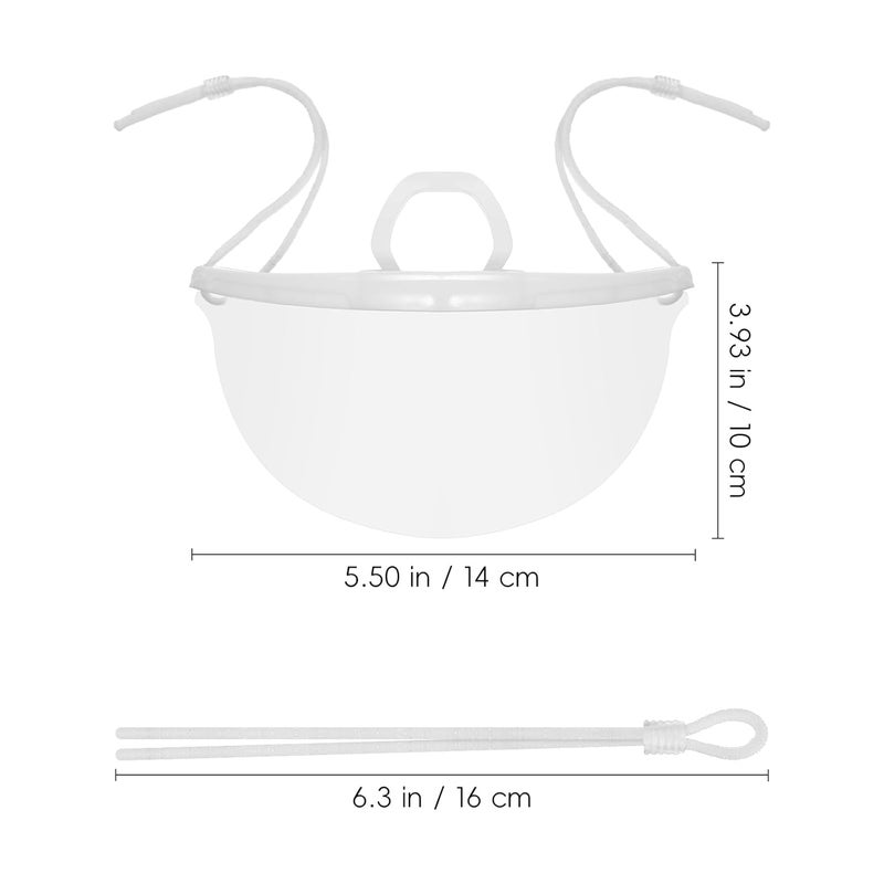 Veemoon Clear Plastic Chef Face Mask Shield 20Pcs Reusable Anti-Spit Mouth Cover with Chin Rest for Food Service Restaurants Catering Beauty Salons - Image 2